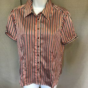 Casual striped, button down top